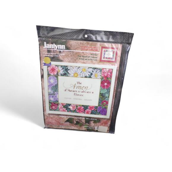 Vintage 1999 Janlynn Cross Stitch Kit The Amen of Nature is always a Flower - Picture 1 of 2